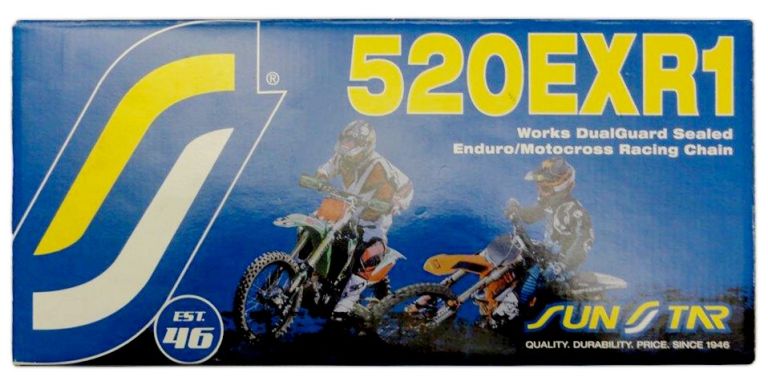 Reťaz 520EXR1, SUNSTAR (x-kroužek, farba zlatá, 118 článkov)