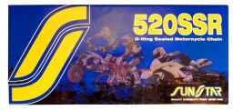 Reťaz 520SSR, SUNSTAR (o-krúžok, farba čierna, 98 článkov)