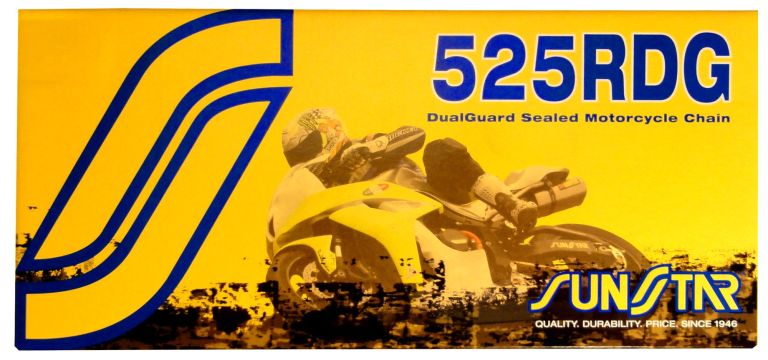 Reťaz 525RDG, SUNSTAR (x-kroužek, farba čierna, 96 článkov)