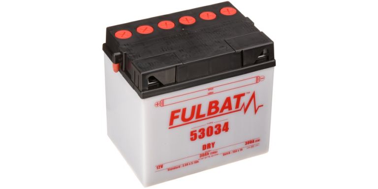 Batérie 12V, 53034, 30Ah, 300A, ľavá, konvenčné 186x130x171, FULBAT (vr. balenie elektrolytu)