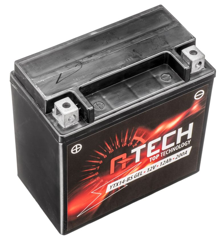 Batérie 12V, YTX14-BS gél, 12Ah, 200A, bezúdržbová gél technológie 150x87x145, A-TECH (aktivovaná ve výrobe)