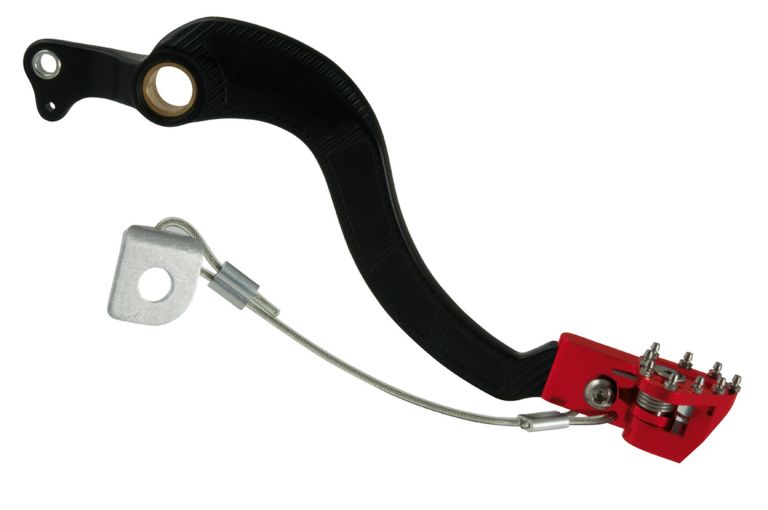 Brzdový pedál hliníkový Honda, RTECH (čierno-červený)