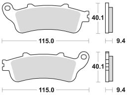 Brzdové doštičky, BRAKING (semi-metalická zmes SM1) 2 ks v balenie