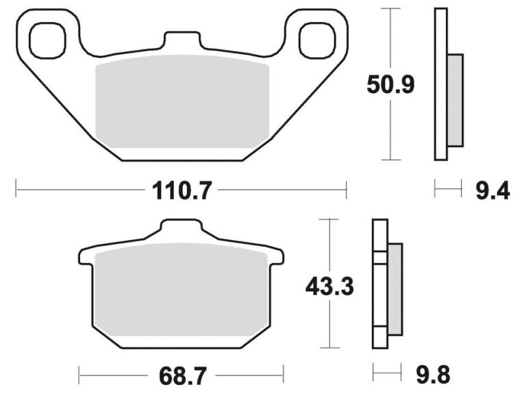 Brzdové doštičky, BRAKING (semi-metalická zmes SM1) 2 ks v balenie