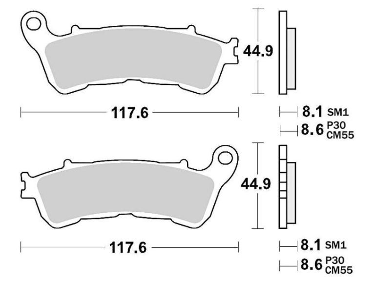Brzdové doštičky, BRAKING (semi-metalická zmes SM1) 2 ks v balenie