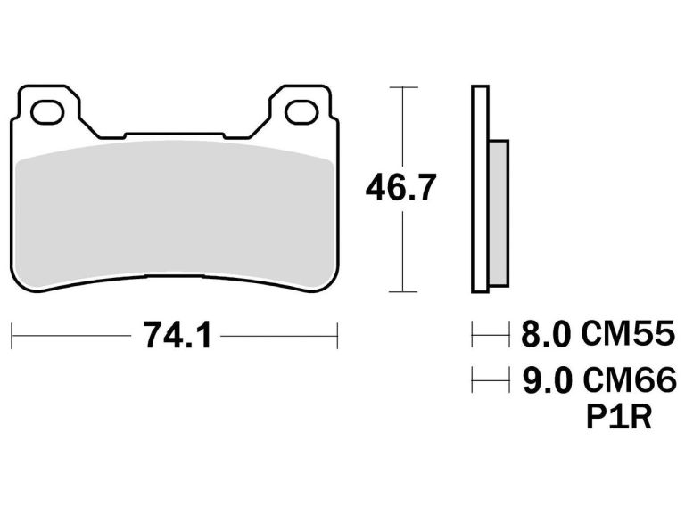 Brzdové doštičky, BRAKING (semi metalická zmes CM66) 2 ks v balenie