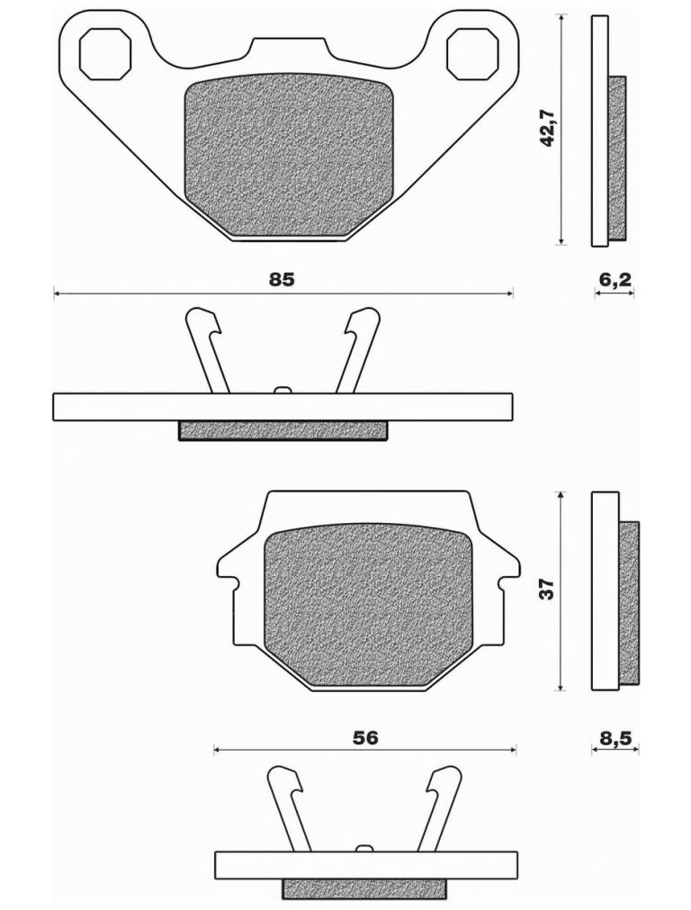 Brzdové doštičky (zmes ROAD TOURING ORGANIC) NEWFREN (2 ks v balenie)