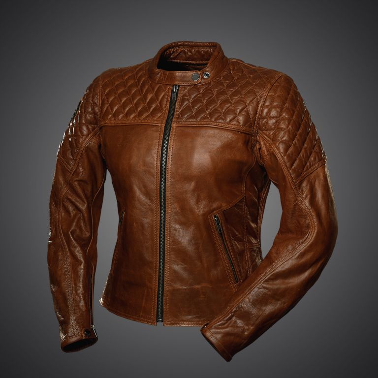 Dámska Kožená Bunda 4SR Scrambler Lady Cognac