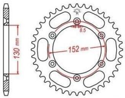 Oceľová rozeta pre sekundárne reťazy typu 520, JT - Anglicko (48 zubov)