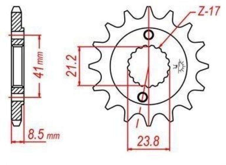 Reťazové koliesko pre sekundárne reťazy typu 520, JT - Anglicko (13 zubov)