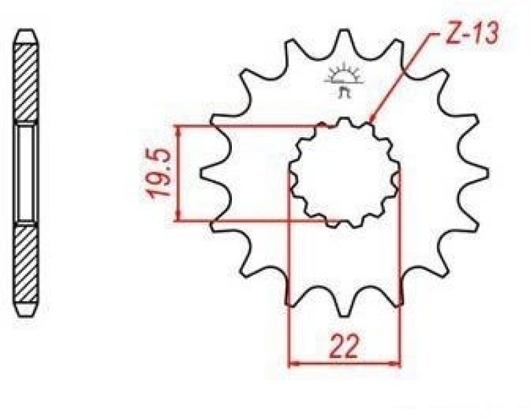 Reťazové koliesko pre sekundárne reťazy typu 520, JT - Anglicko (11 zubov)