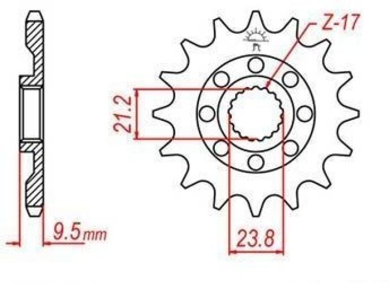 Reťazové koliesko pre sekundárne reťazy typu 520, JT - Anglicko (13 zubov)