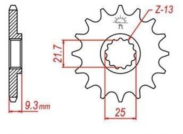 Reťazové koliesko pre sekundárne reťazy typu 520, JT - Anglicko (15 zubov)