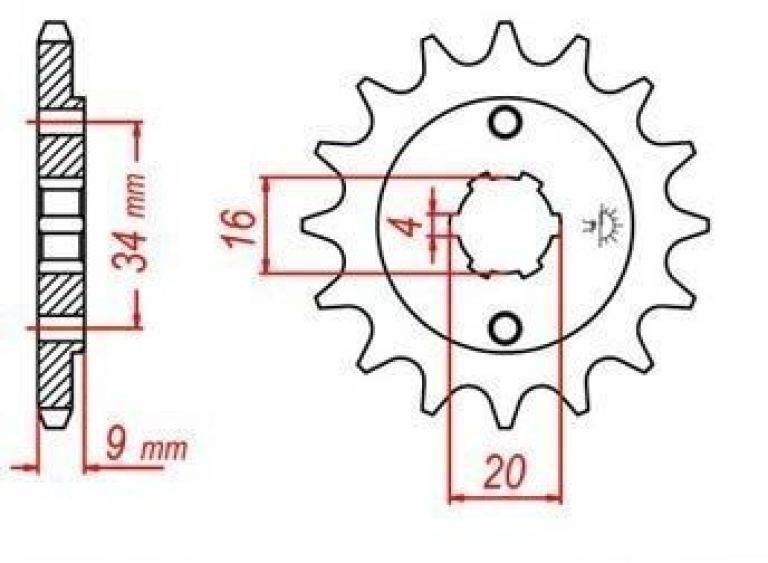 Reťazové koliesko pre sekundárne reťazy typu 520, JT - Anglicko (12 zubov)
