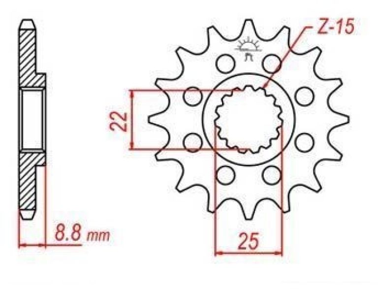 Reťazové koliesko pre sekundárne reťazy typu 520, JT - Anglicko (14 zubov)