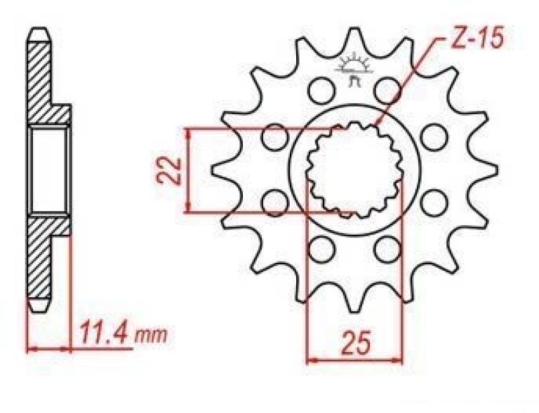 Reťazové koliesko pre sekundárne reťazy typu 520, JT - Anglicko (17 zubov)
