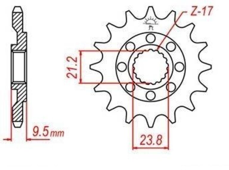 Reťazové koliesko pre sekundárne reťazy typu 520, JT - Anglicko (13 zubov)