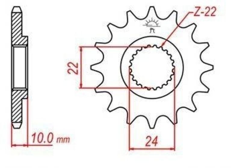 Reťazové koliesko pre sekundárne reťazy typu 520, JT - Anglicko (13 zubov)