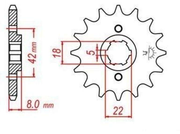 Reťazové koliesko pre sekundárne reťazy typu 520, JT - Anglicko (11 zubov)