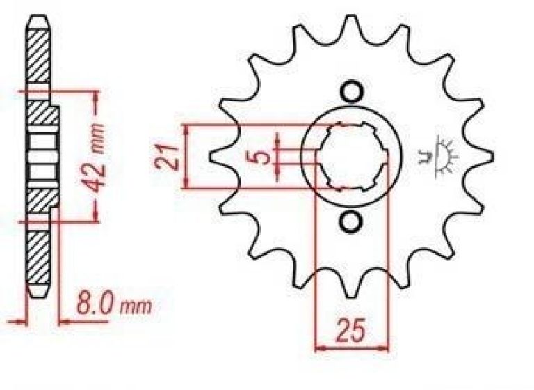Reťazové koliesko pre sekundárne reťazy typu 520, JT - Anglicko (13 zubov)