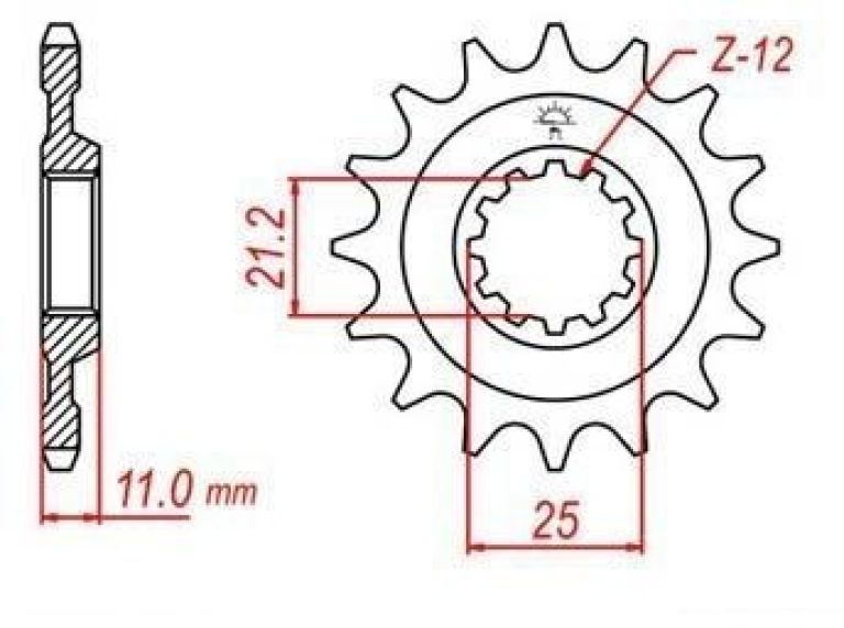 Reťazové koliesko pre sekundárne reťazy typu 520, JT - Anglicko (13 zubov)