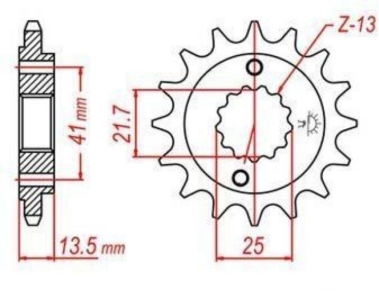 Reťazové koliesko pre sekundárne reťazy typu 525, JT - Anglicko (15 zubov)