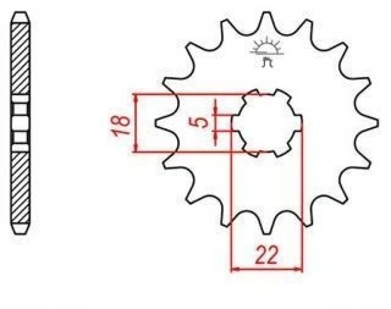 Reťazové koliesko pre sekundárne reťazy typu 530, JT - Anglicko (15 zubov)