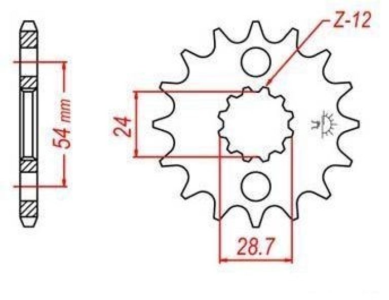 Reťazové koliesko pre sekundárne reťazy typu 530, JT - Anglicko (17 zubov)