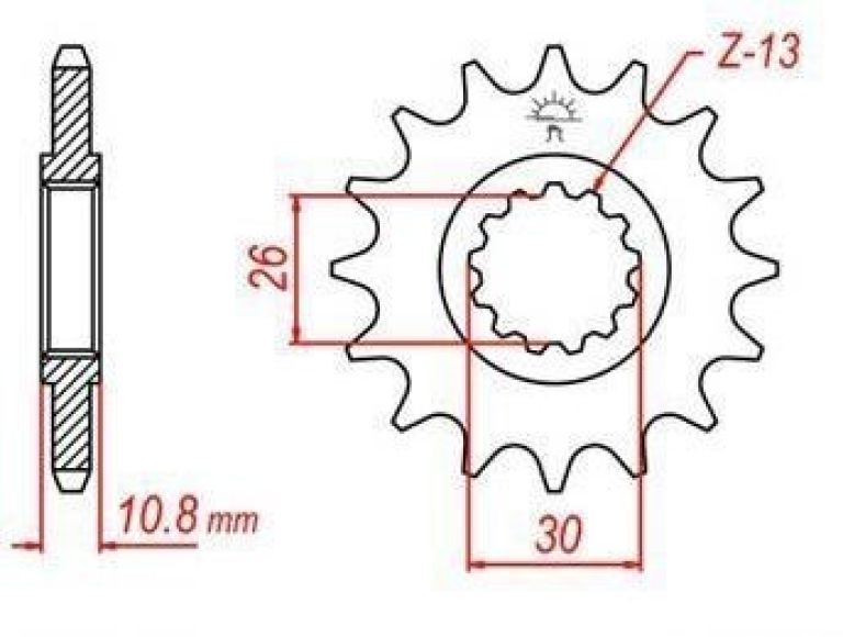 Reťazové koliesko pre sekundárne reťazy typu 530, JT - Anglicko (17 zubov)