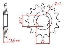 Reťazové koliesko pre sekundárne reťazy typu 530, JT - Anglicko (16 zubov)