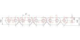 Rozvodový reťaz 98XRH2015, MORSE (126 článkov spojený)