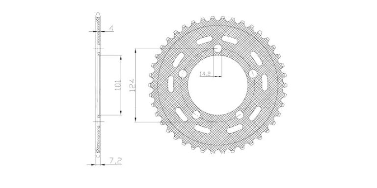 Oceľová rozeta pre sekundárne reťazy typu 525, BRAKING (41 zubov)