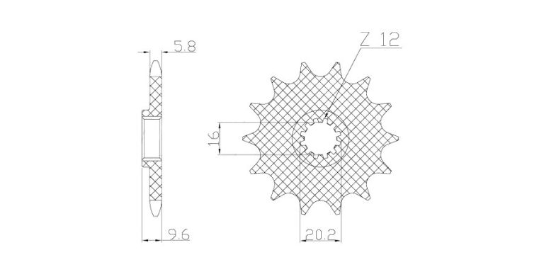 Reťazové koliesko pre sekundárne reťazy typu 420, BRAKING (14 zubov)