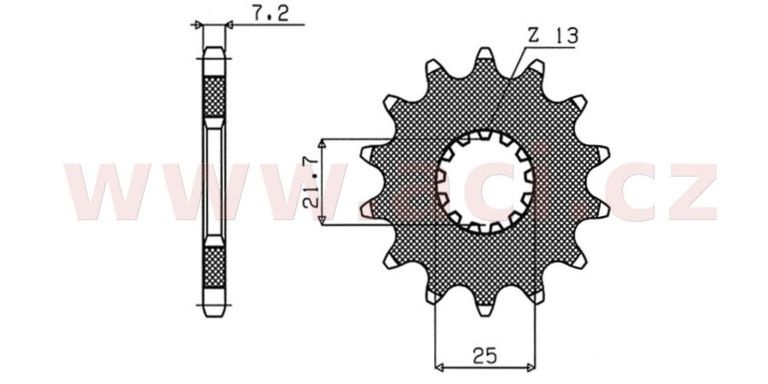 Reťazové koliesko pre sekundárne reťazy typu 525, BRAKING (14 zubov)