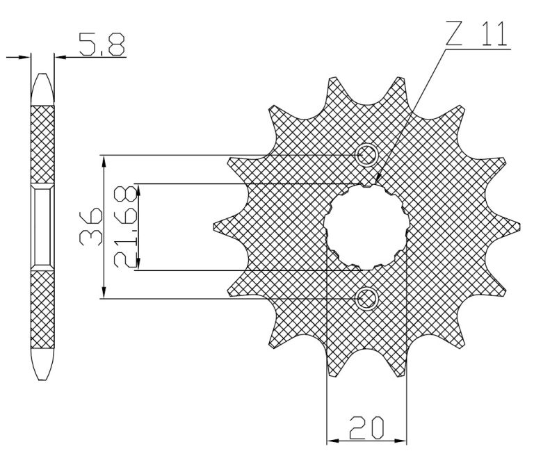Reťazové koliesko pre sekundárne reťazy typu 520, SUNSTAR (12 zubov)