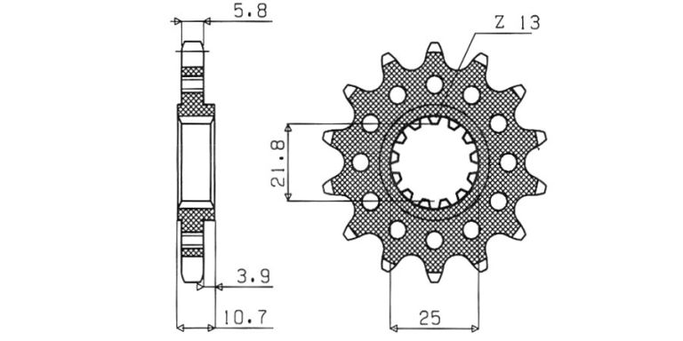 Reťazové koliesko pre sekundárne reťazy typu 520, BRAKING (16 zubov)