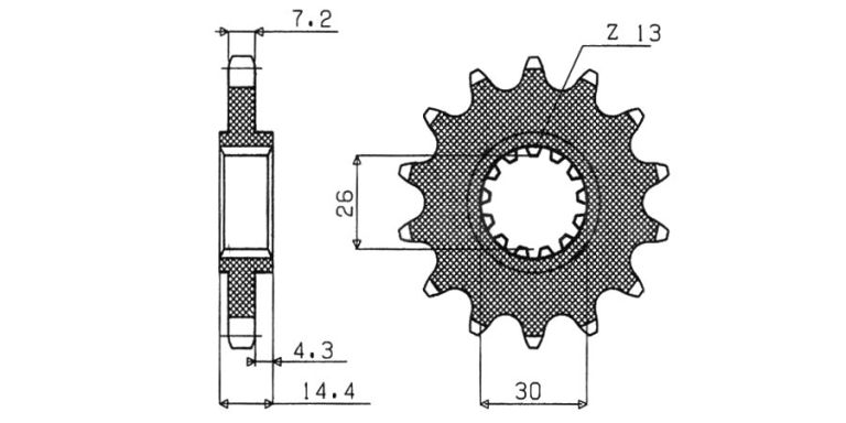 Reťazové koliesko pre sekundárne reťazy typu 525, BRAKING (15 zubov)