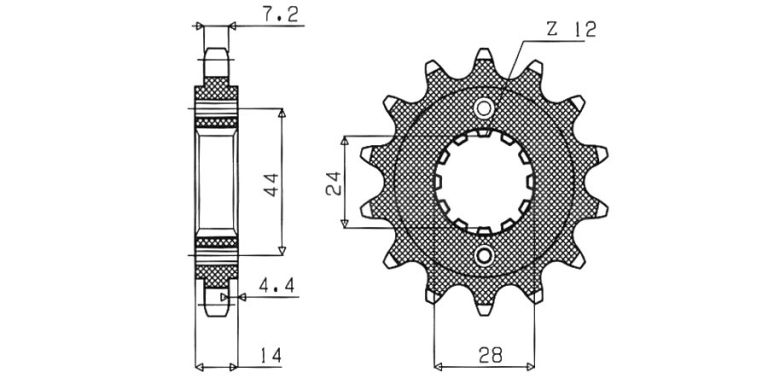 Reťazové koliesko pre sekundárne reťazy typu 525, BRAKING (17 zubov)