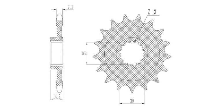 Reťazové koliesko pre sekundárne reťazy typu 525, BRAKING (17 zubov)