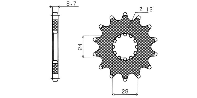 Reťazové koliesko pre sekundárne reťazy typu 530, BRAKING (17 zubov)