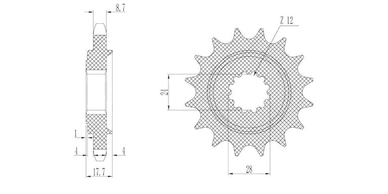 Reťazové koliesko pre sekundárne reťazy typu 530, SUNSTAR (17 zubov)
