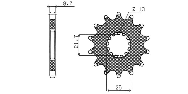 Reťazové koliesko pre sekundárne reťazy typu 630, SUNSTAR (13 zubov)