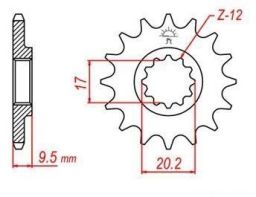 Reťazové koliesko pre sekundárne reťazy typu 420, Q-TECH (13 zubov)
