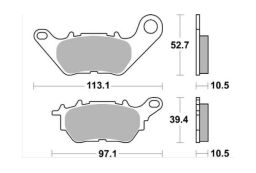 Brzdové doštičky, BRAKING (semi-metalická zmes SM1) 2 ks v balenie