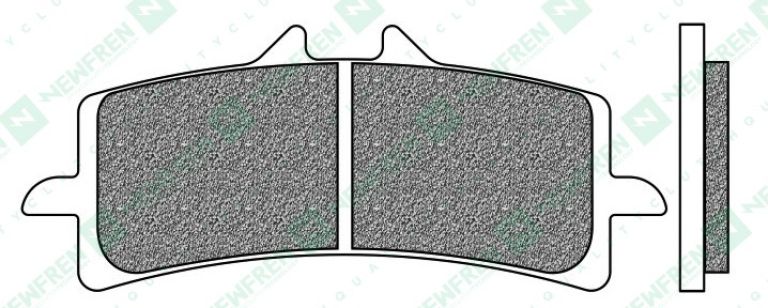 Brzdové doštičky, NEWFREN (zmes ROAD TOURING SINTERED) 2 ks v balenie