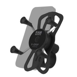 Kompletné sestava držiaku pre malé telefóny X-Grip sa "Tough-Strap" stahovacím upínaním na riadidlá, RAM Mounts