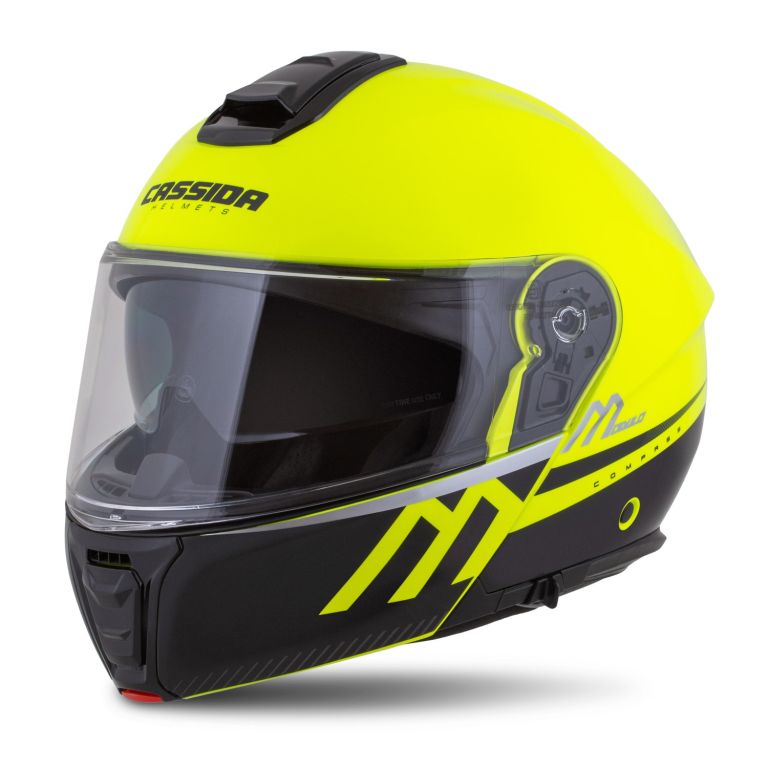 Prilba Modulo 2.1 Compass, CASSIDA (žltá fluo/černá/stříbrná/červená, plexi s prípravou pre Pinlock) 2026