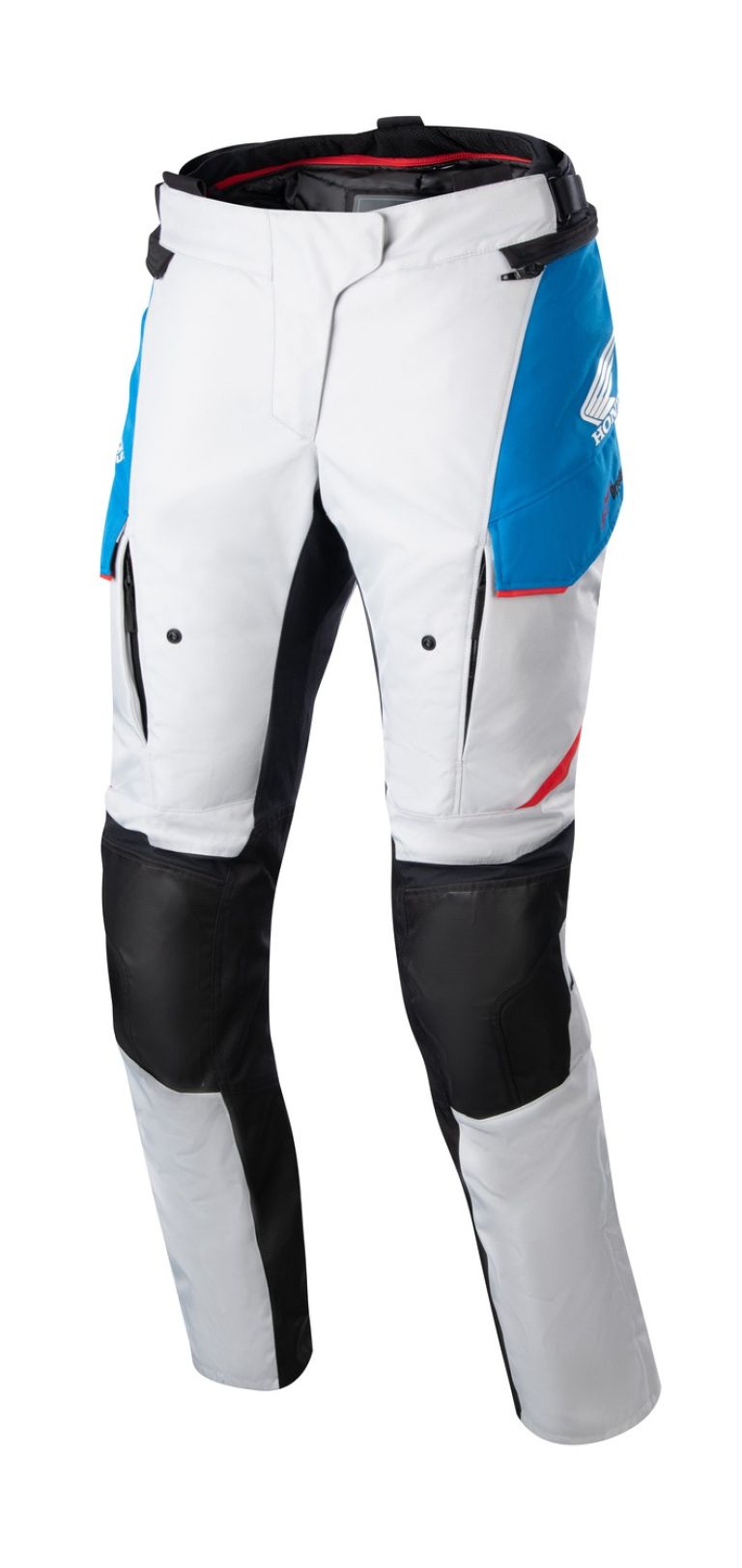 Nohavice STELLA ANDES DRYSTAR HONDA kolekce, ALPINESTARS (svetle šedá/černá/modrá/červená)